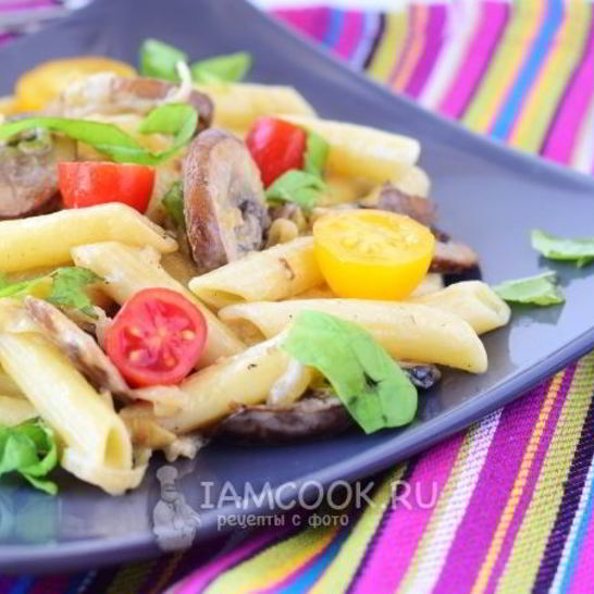 Рецепт макарон с грибами в сливочном соусе