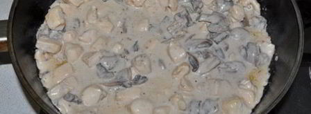 макароны с курицей в сливочно-грибном соусе. Шаг 5