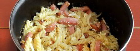 макароны с яйцом и колбасой. Шаг 10