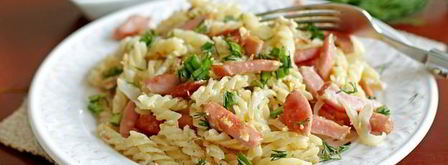 макароны с яйцом и колбасой. Шаг 11