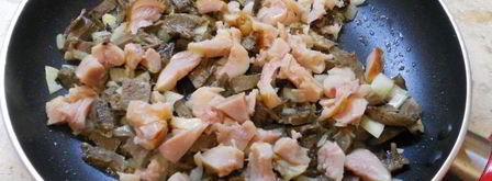 макароны со свиным сердцем и копченой курицей. Шаг 5