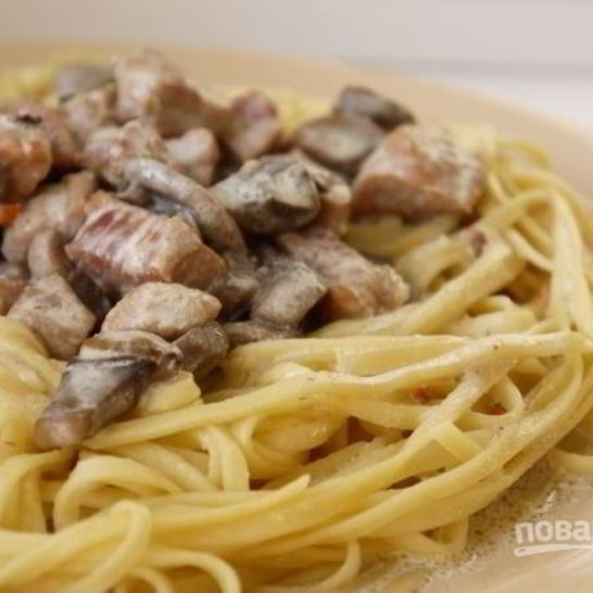 Рецепт пасты из свинины со сливками