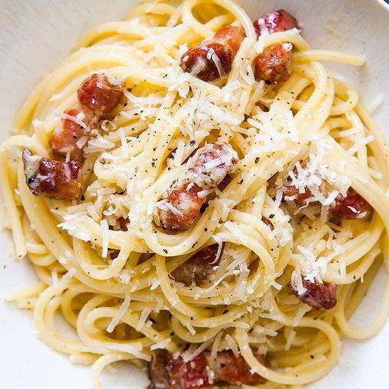 Рецепт пасты карбонара с беконом и сливками