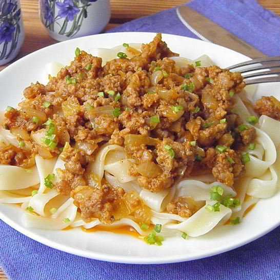 Рецепт пасты с фаршем и томатной пастой