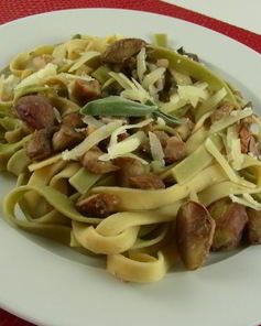 Паста с каштанами, грибами и шалфеем