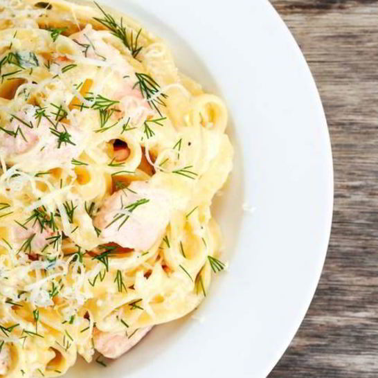 Рецепт пасты с лососем в сливочном соусе