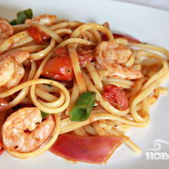 Рецепт пасты с помидорами черри и креветками