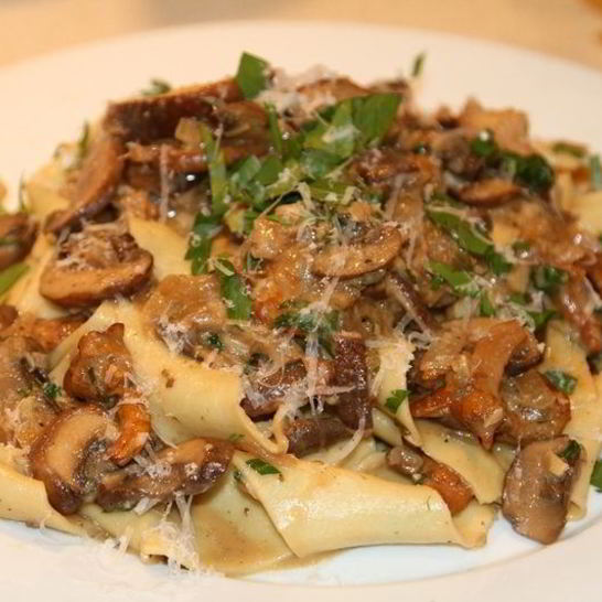 Рецепт пасты сливочной с грибами