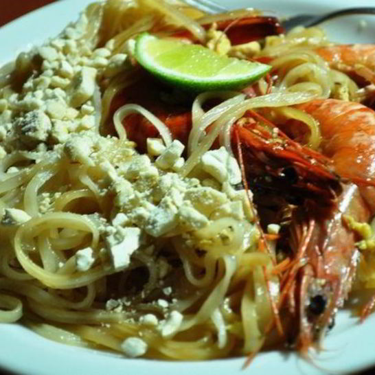 Рецепт рисовых макарон с тигровыми креветками