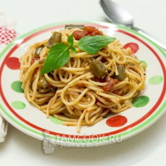 Рецепт спагетти с баклажанами