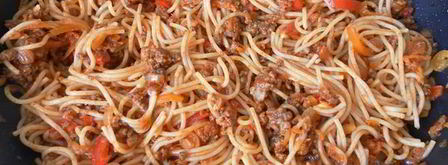 спагетти с фаршем и овощами. Шаг 21