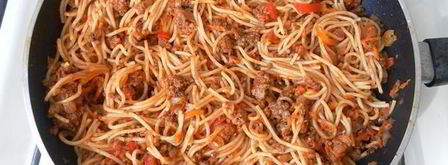 спагетти с фаршем и овощами. Шаг 22