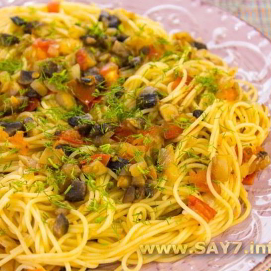 Рецепт спагетти с грибами и помидорами