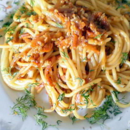 Рецепт спагетти с кунжутом