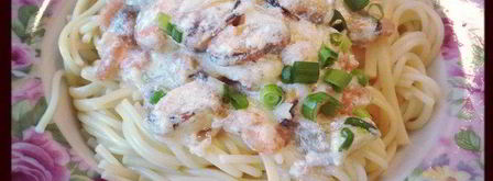 спагетти с морепродуктами в чесночно-сливочном соусе. Шаг 5