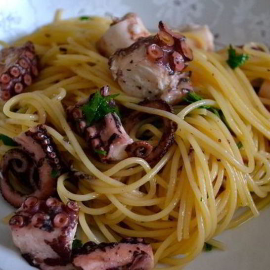 Рецепт спагетти с осьминогом