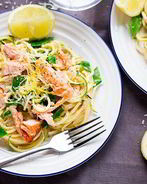 Спагетти с семгой