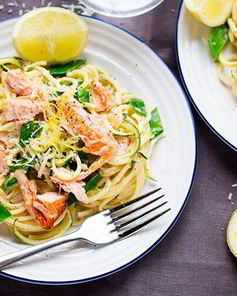 Спагетти с семгой