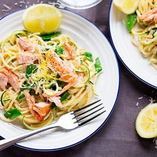 Рецепт спагетти с семгой