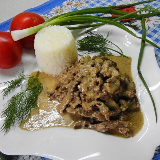 Рецепт бефстроганова из говядины в мультиварке