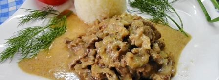 бефстроганов из говядины в мультиварке. Шаг 9