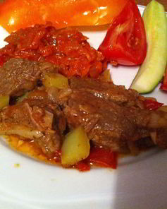 Бефстроганов с овощами