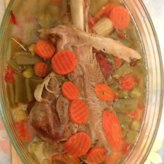 Рецепт голени индейки с овощами