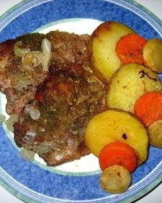 Говядина в рукаве с овощами