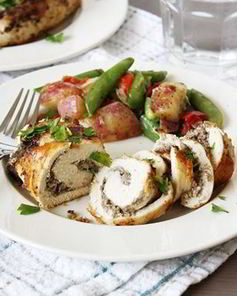 Грудка, фаршированная грибами и сыром