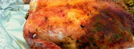 курица, фаршированная шпинатом и гранатом в яблочном сидре. Шаг 7