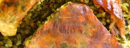 курица, фаршированная шпинатом и гранатом в яблочном сидре. Шаг 8