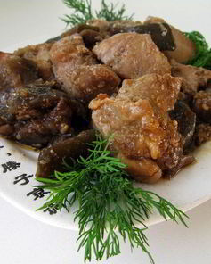 Курица с баклажанами в соевом маринаде