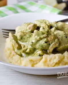 Курица с базиликом и сметаной