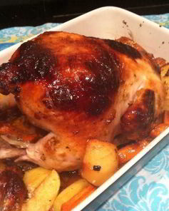 Курица в абрикосовой глазури