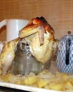 Курица запеченная на банке