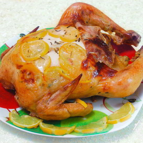 Рецепт курицы, запеченной с лимоном