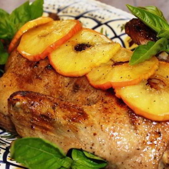 Рецепт пьяной утки с карамелизованными яблоками