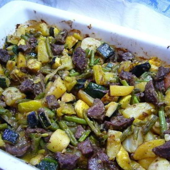 Рецепт соте из кабачков с молодой бараниной