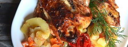 спинки куриные с овощами в духовке. Шаг 12