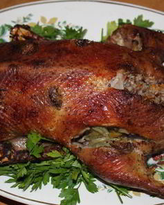 Утка запеченная с гречкой