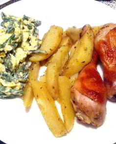 Запеченные куриные ножки с картофелем и прованскими травами