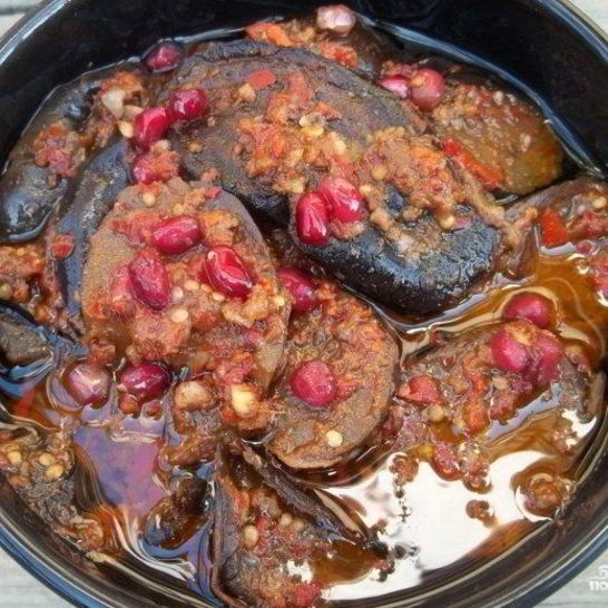 Рецепт баклажанов с гранатом