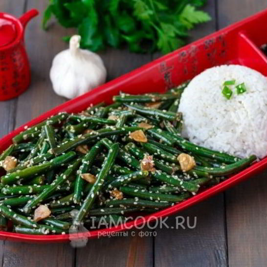 Рецепт фасоли с чесноком и соевым соусом