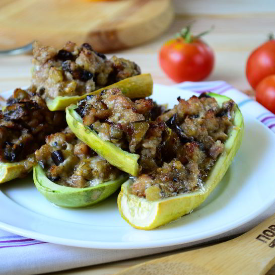 Рецепт кабачков, фаршированных баклажаном