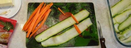 кабачки запеченые с морковью, сыром, беконом. Шаг 3