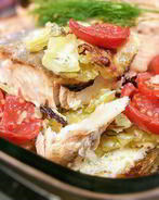 Картофельный гратен с лососем