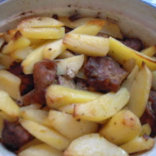 Рецепт картошечки с мясом, запеченная в духовке