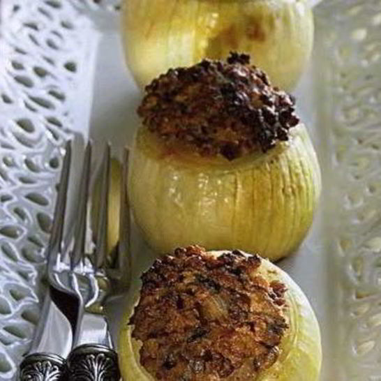Рецепт лука, фаршированного мясом с травами