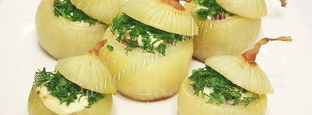 лук запеченный, фаршированный грибами и ветчиной. Шаг 13