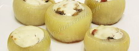 лук запеченный, фаршированный грибами и ветчиной. Шаг 11